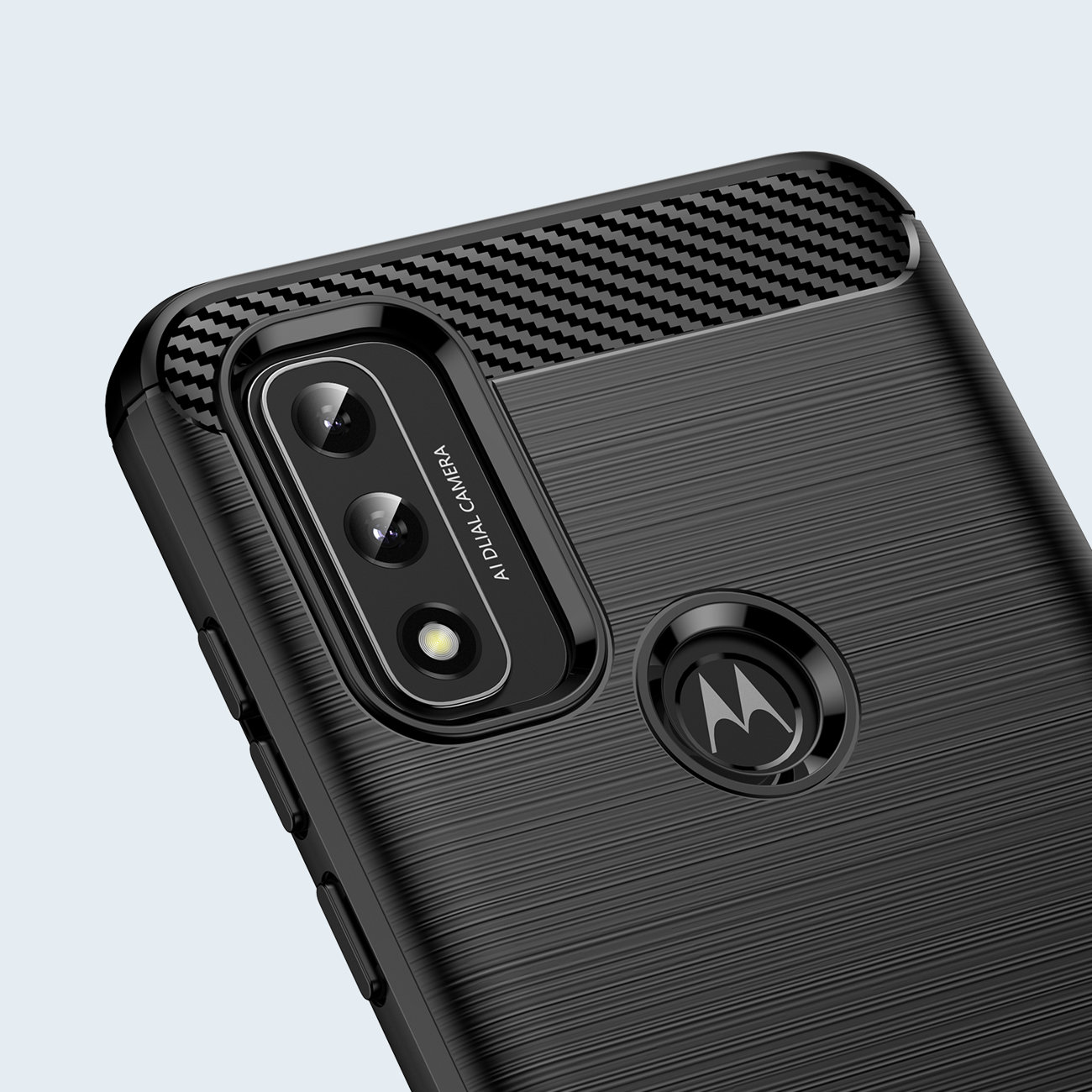 Coque Carbon Shield TPU pour Motorola Moto G Play 2023 - Noir