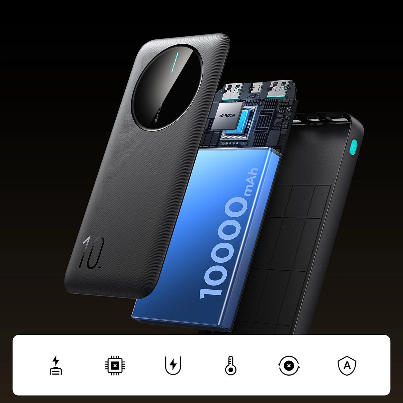 Powerbank Joyroom – 10 000 mAh, 2,4A, 2x USB-A, 1x USB-C - Blanc