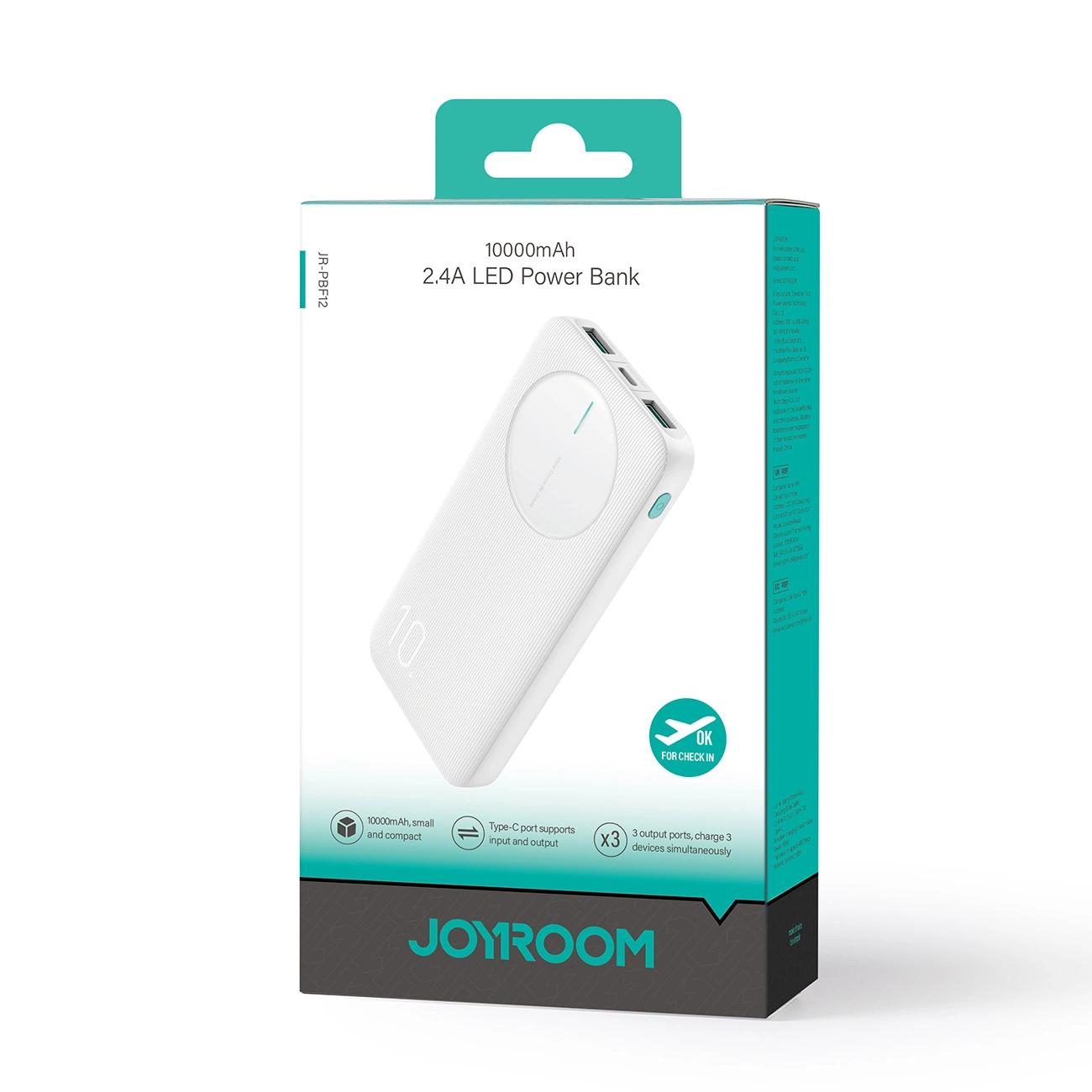 Powerbank Joyroom – 10 000 mAh, 2,4A, 2x USB-A, 1x USB-C - Blanc