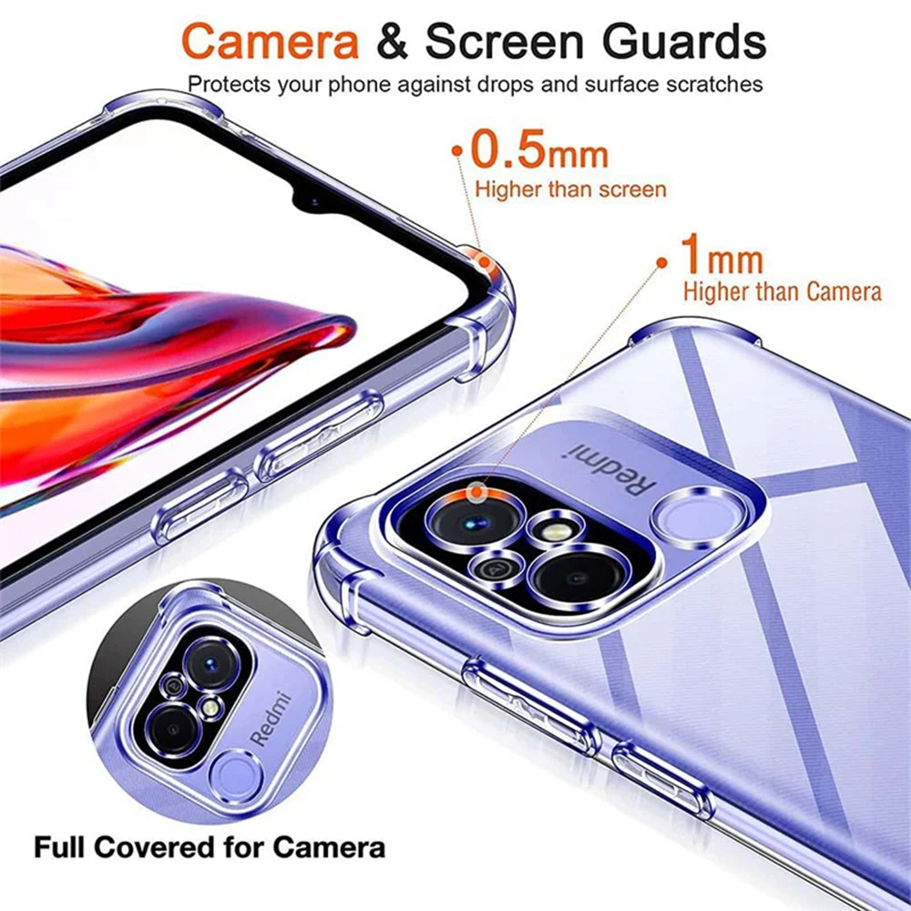 Coque en silicone avec bords renforcés pour Realme C53 - Transparent