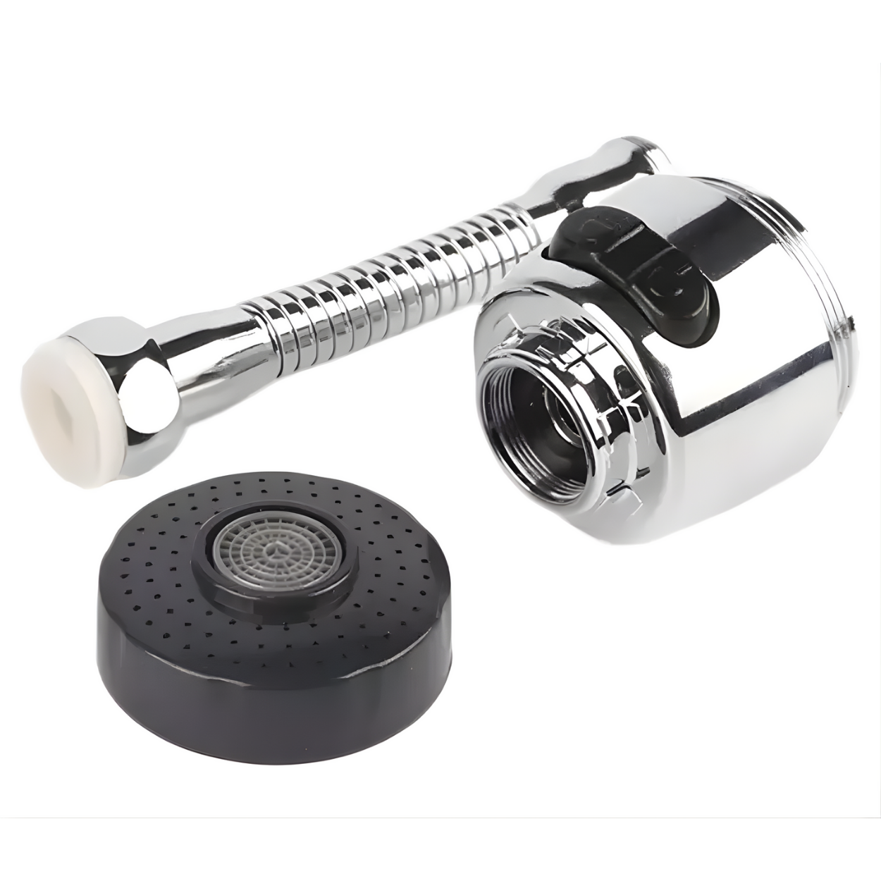 Douchette de robinet économiseur d'eau - Argent / Noir