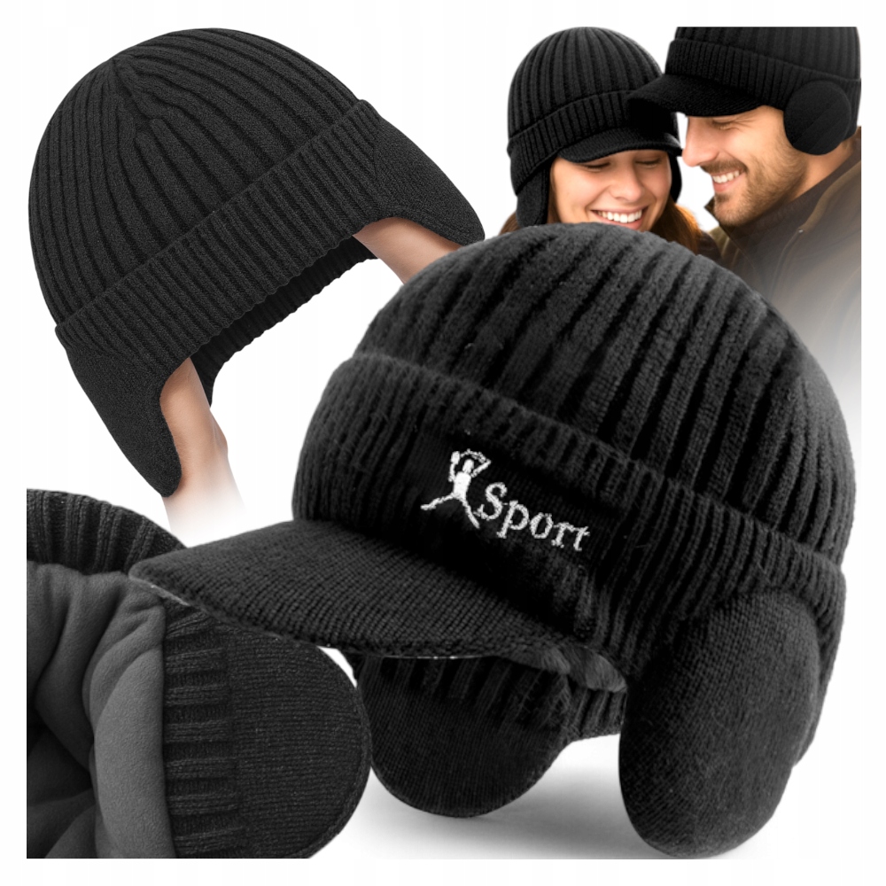 Bonnet d'hiver avec visière ZS-39148 - Gris