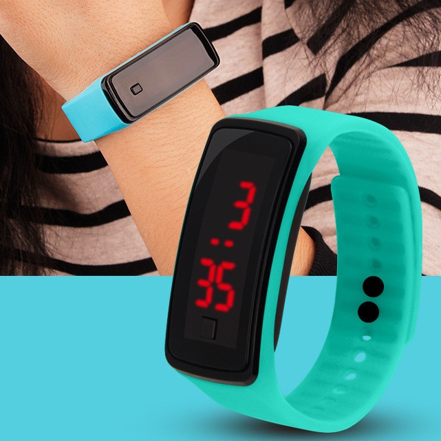Montre électronique en silicone - Violet