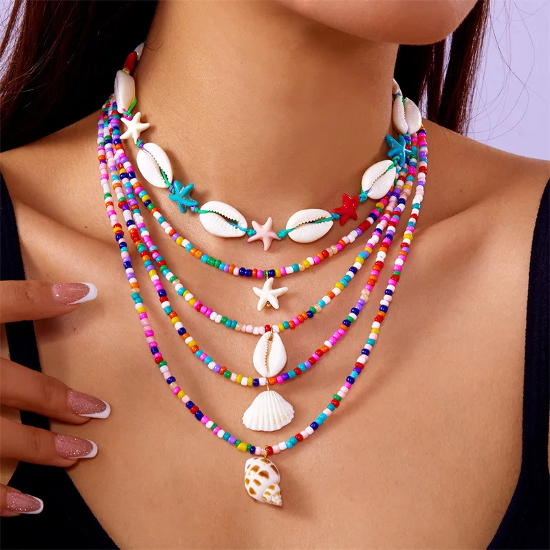 Ensemble de colliers OC-38847 - Bleu / Blanc