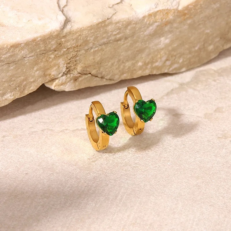 Boucles d'oreilles BA-23559 - Or / Vert