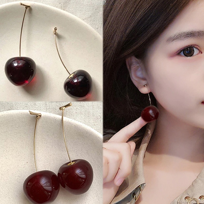 Boucles d'oreilles Cerises - Bordeaux