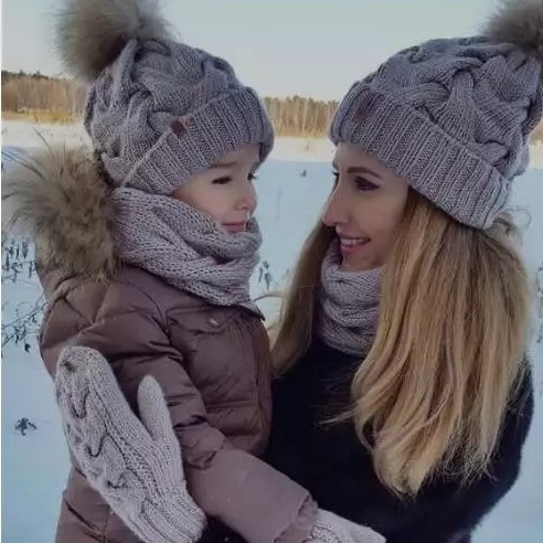 Bonnets Maman et bébé - Blanc