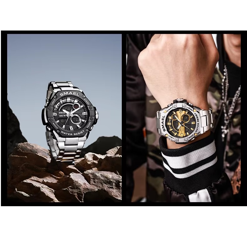 Montre SMAEL EF-35294 - Argent / Noir