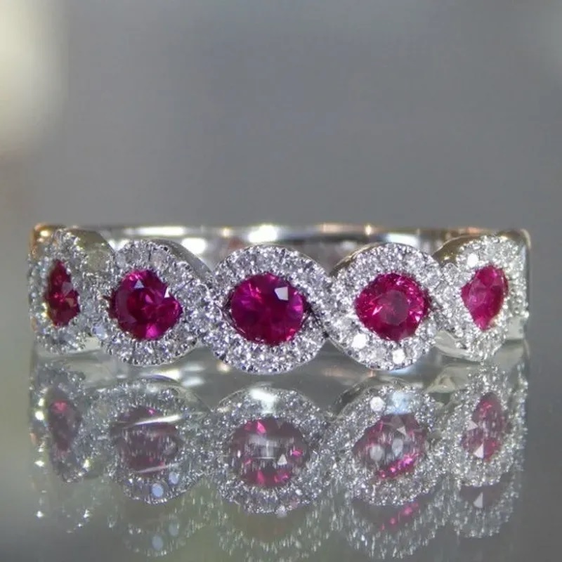 Bague EL-34519 - Argent / Rose / 52mm