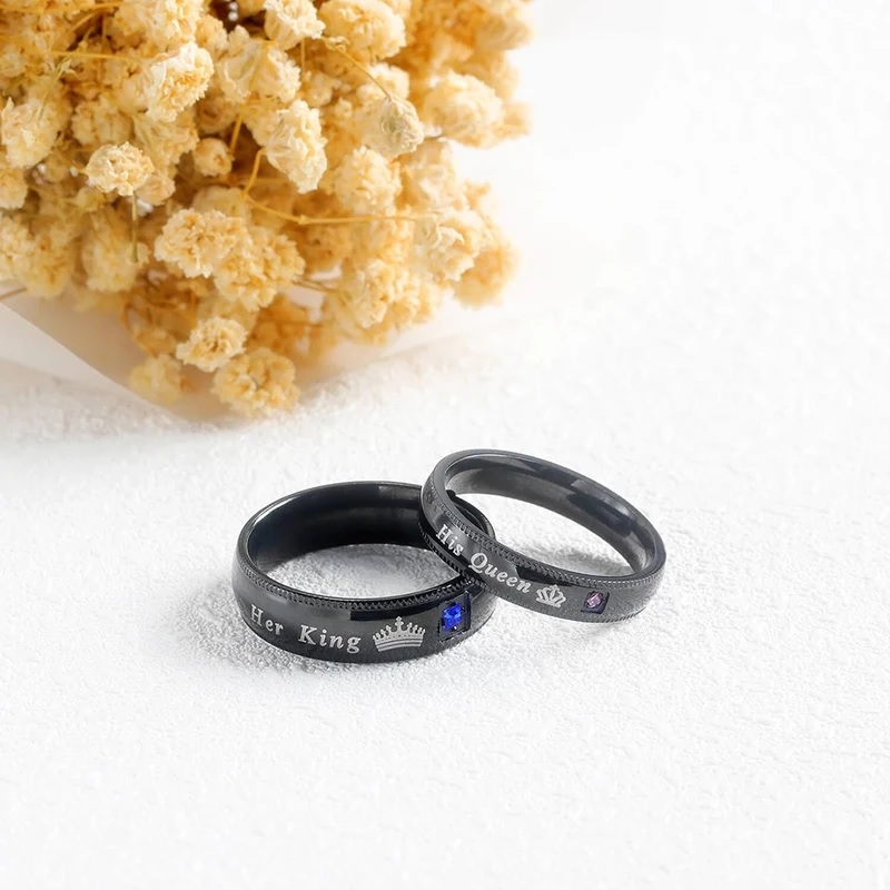 Bague Her King - Noir / 52mm