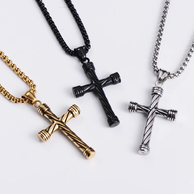 Collier HO-34545 Cross - Noir