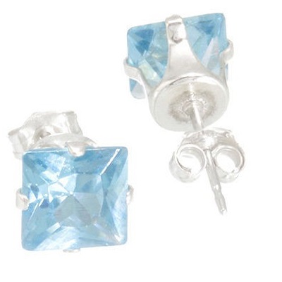 Boucles d'oreilles à clou Cubes - Noir