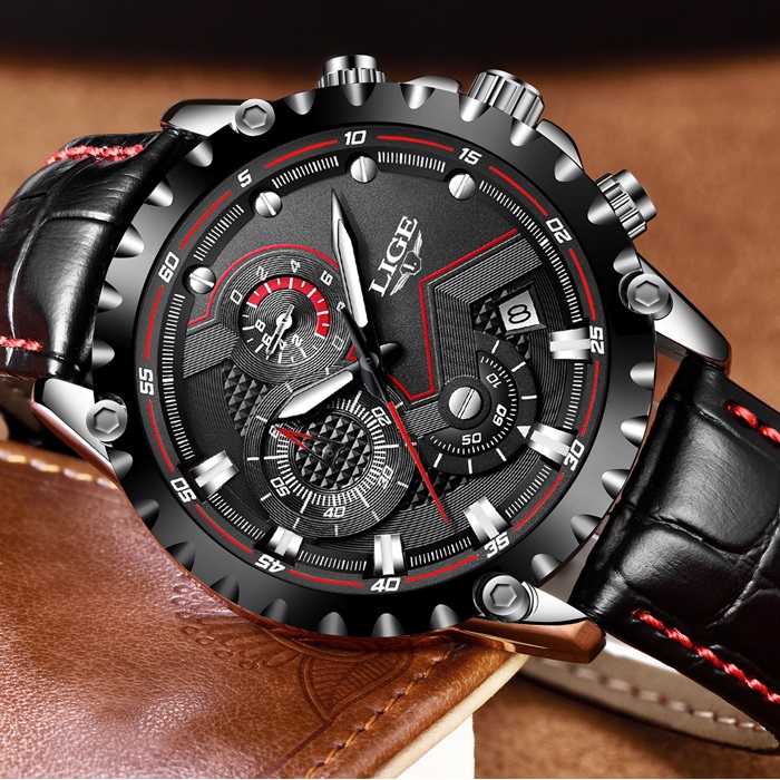Montre LIGE LU-4060 - Noire / Dorée