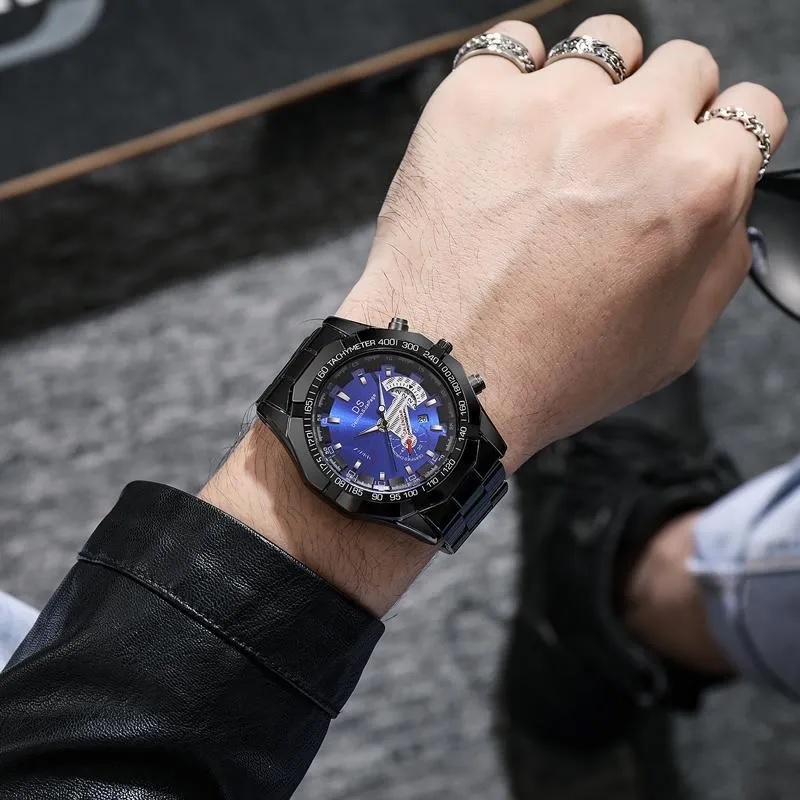 Montre LI-33701 - Argentée / Bleue