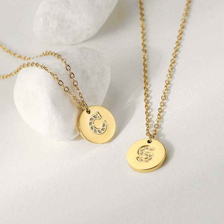 Collier Alphabet - F / Doré