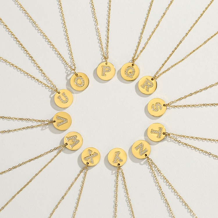 Collier Alphabet - F / Doré