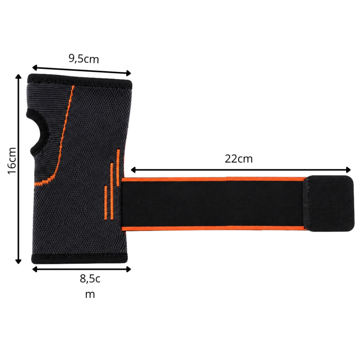 Bandage de compression pour poignet YD-40900 - Gris/Orange