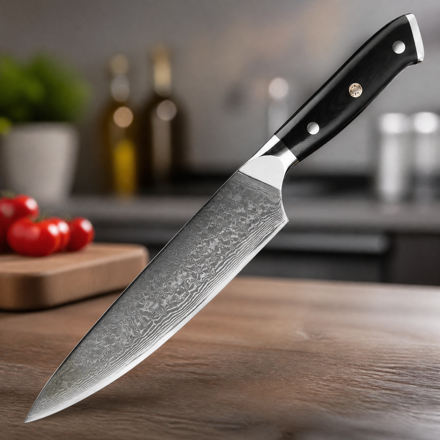 Couteau de cuisine damasquiné KX-42114 - Chef / Noir