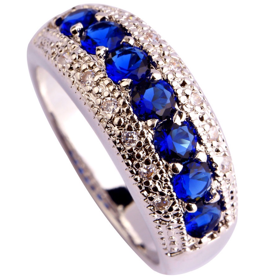 Bague GA-1265 - Argenté / Bleu / 55mm