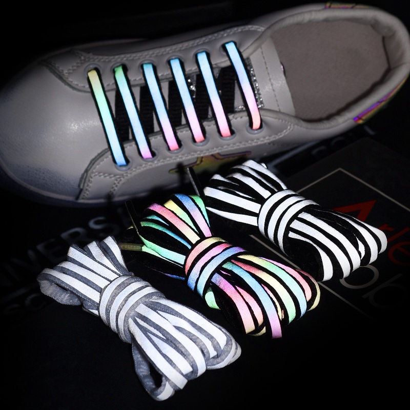 Lacets réfléchissantes pour chaussures - Noir / Multicolore