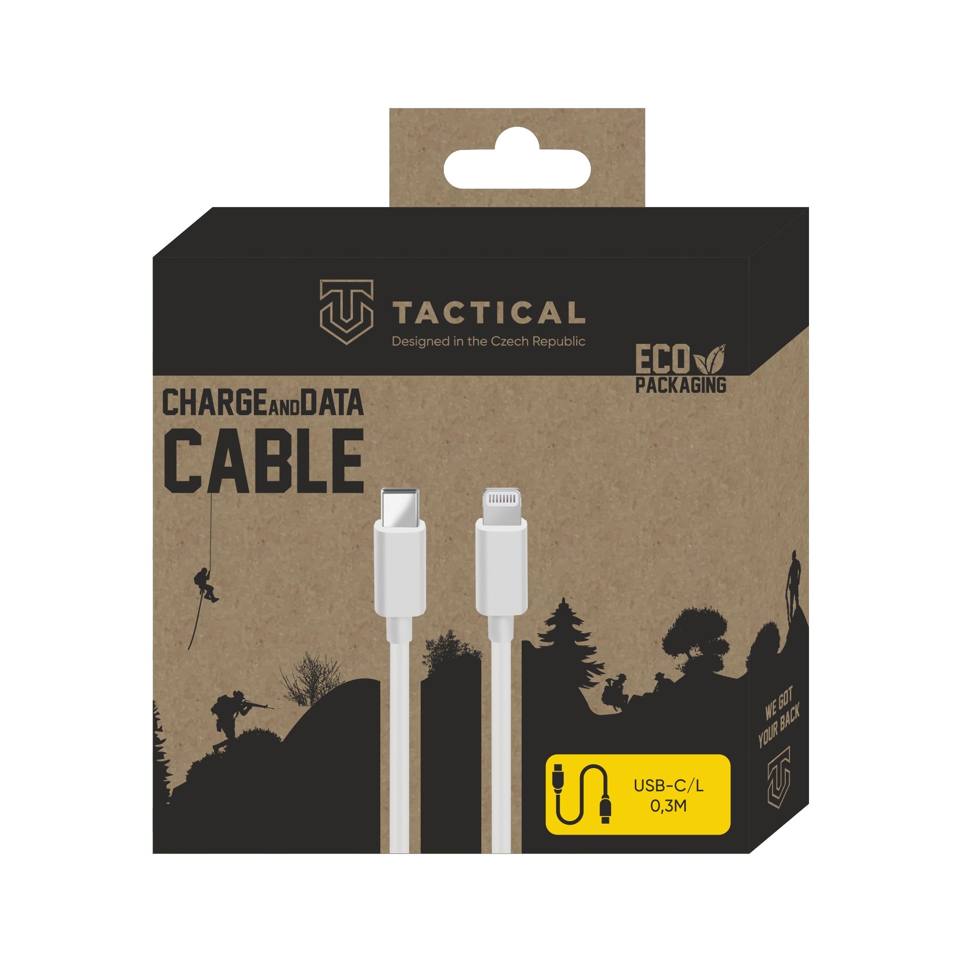 Tactical Smooth Thread câble USB-C/Lightning - 0.3m - Blanc