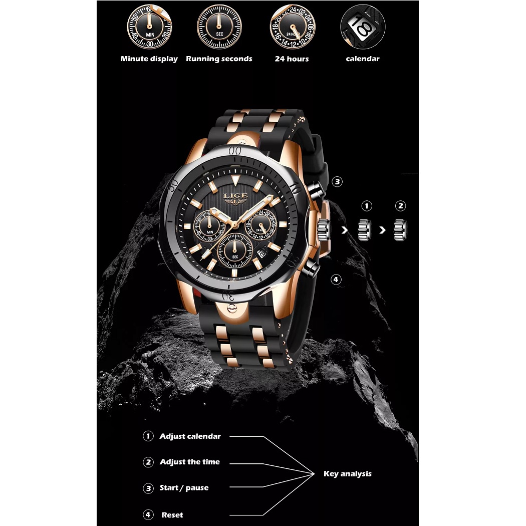 Montre LIGE TE-14650 - Noire