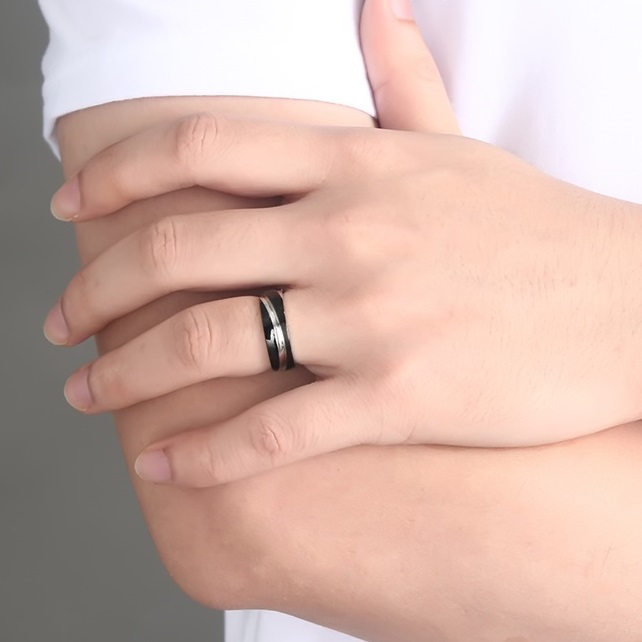 Bague TW-4889 - Noir / 59mm