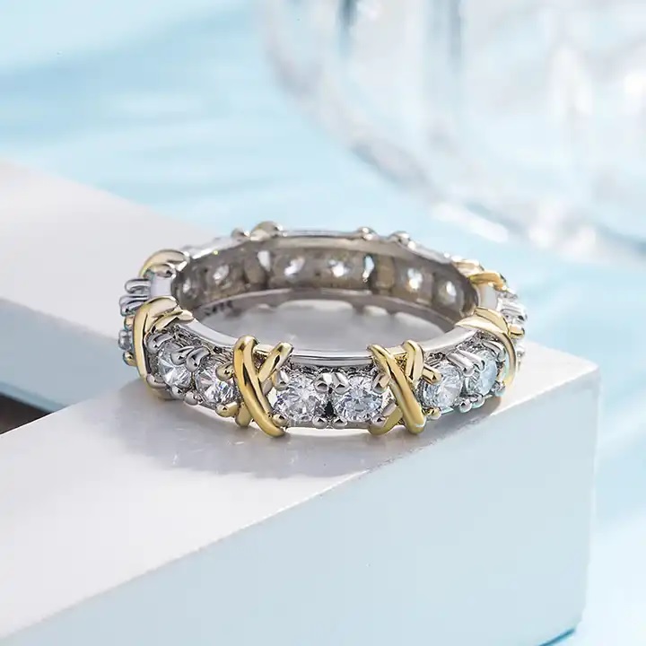 Bague WH-29059 - Argent / Or / 67mm