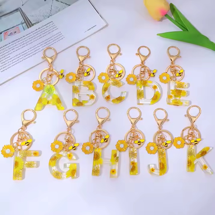 Porte-clés Alphabet - N / Jaune