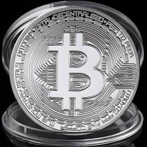 Pièce Bitcoin - Argentée