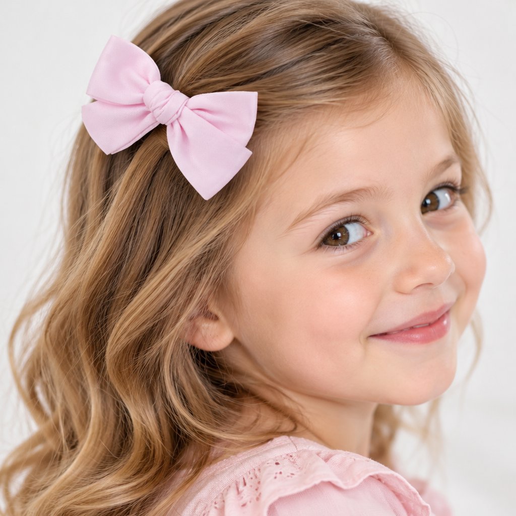 Barrettes Nœuds - Rose clair