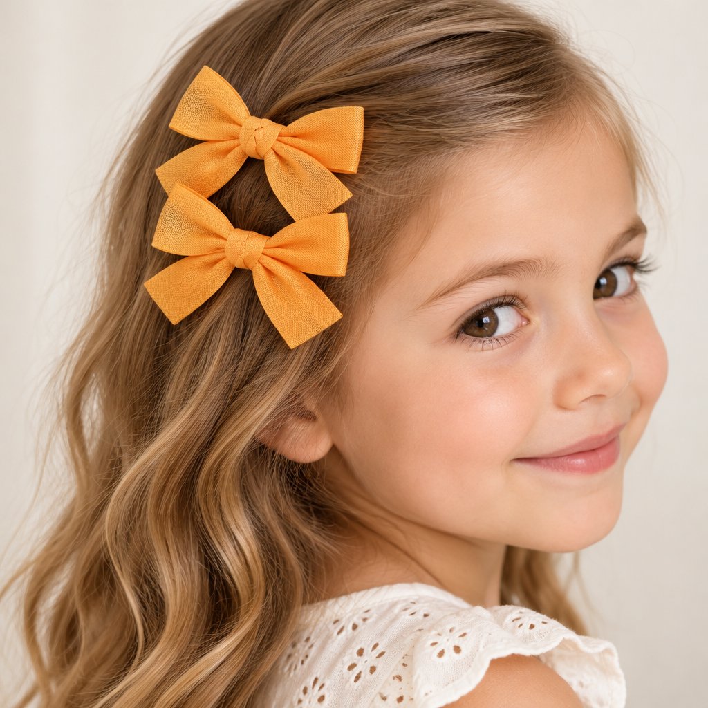 Barrettes Nœuds - Orange