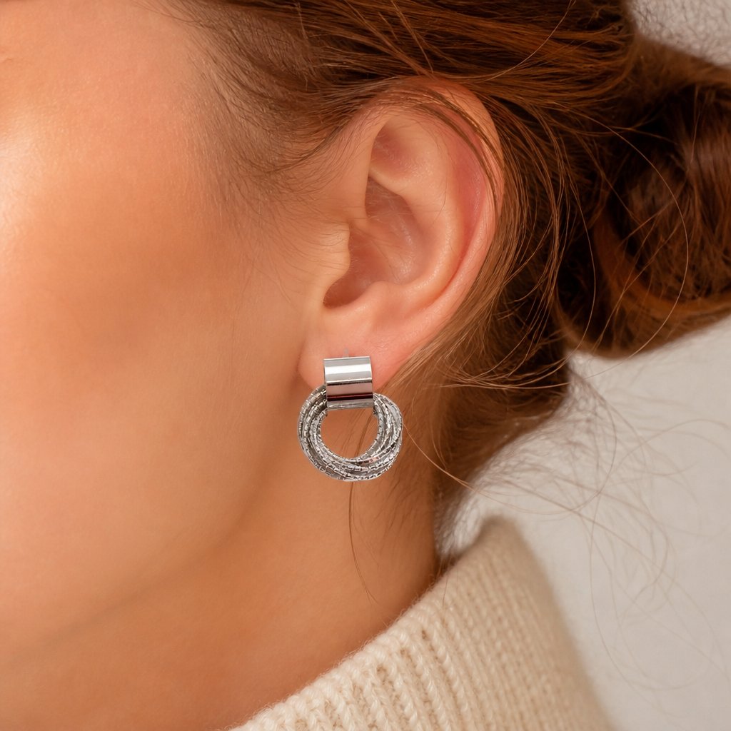 Boucles d'oreilles CA-27509 - Argenté