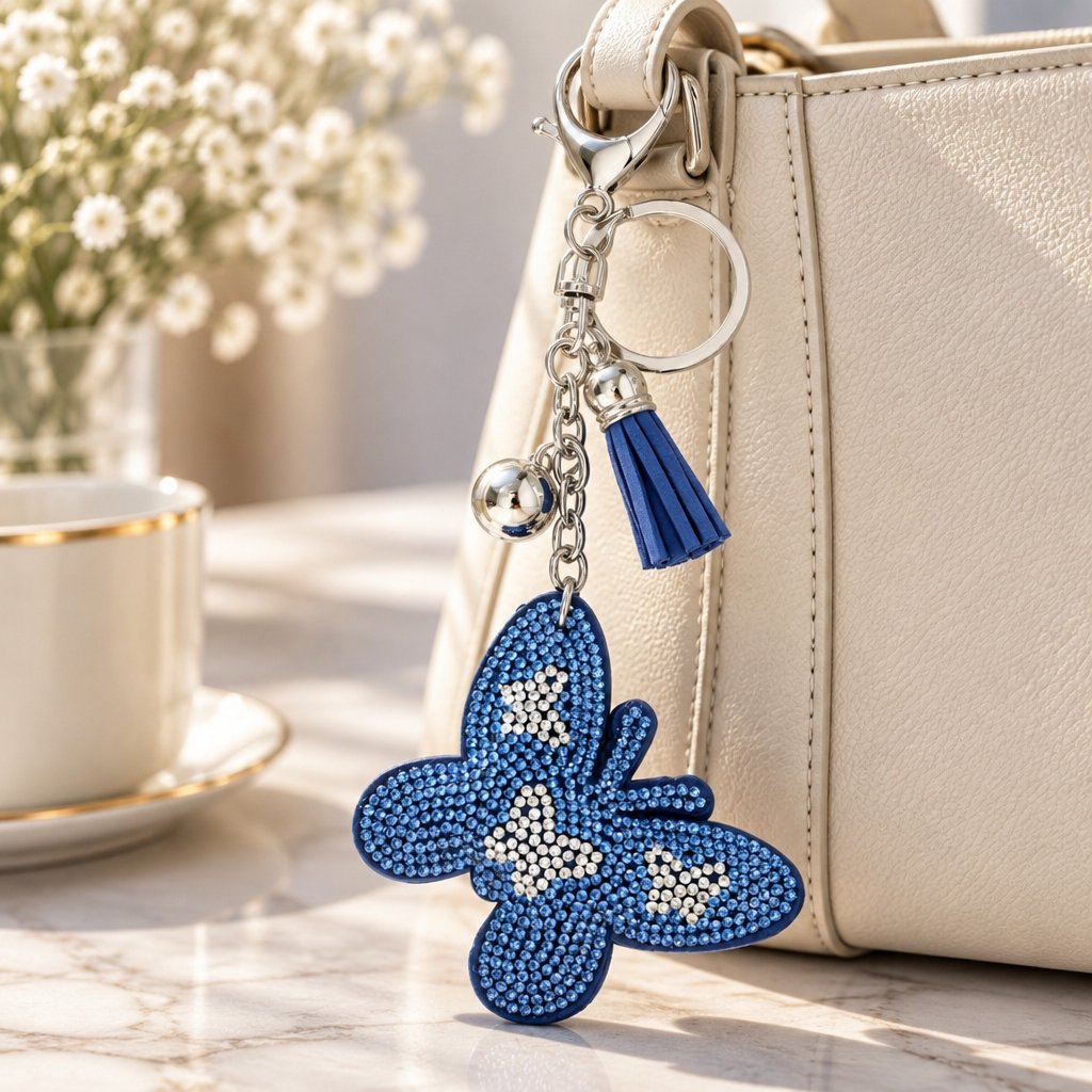 Pendentif Papillon - Bleu
